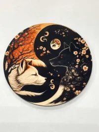 Wood Magnets 3 inches – Wolf Ying Yang