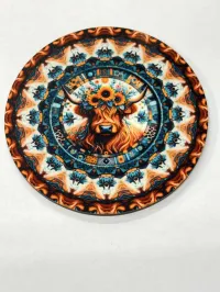 Wood Magnets 3 inches – Highland cow