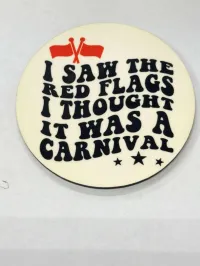 Wood Magnets 3 inches – Red flags Carnival