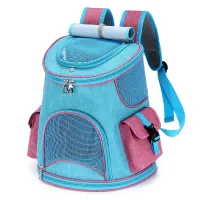 Pet Breathable Travel Backpack – Light Blue