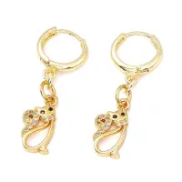 Boucles d'oreilles chaton zirconiums sertis – Image 1