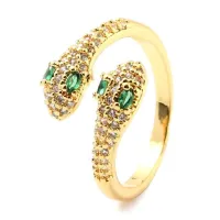 Bague femme réglable diamant CZ serpent – Image 1