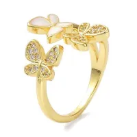 Bague femme réglable envolée de papillons – Image 1
