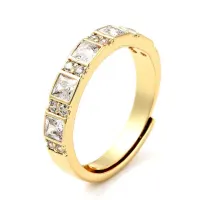  Bague femme réglable lignée diamant CZ – Image 1