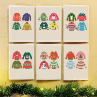 Cozy & Cheerful: Uplifting Christmas Sweater Notecard Set + stamps – Image 1