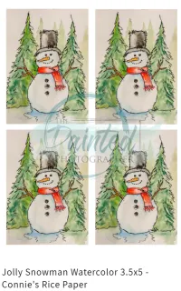 Jolly Snowman Watercolor 3.5x5 – Image 1