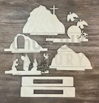 Easter Day Tomb Shelf Stand DIY Kit – Laser Cut with Jesus at the Entrance – Image 2