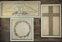Easter Day Mantle Sign Set – Laser Cut DIY Kit (Tomb, Cross, Crown of Thorns) – Image 1