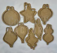 Vintage Farmhouse Laser Cut Ornament Set – Set of 8 – Image 2