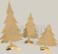 Set of 3 Whimsical Laser Cut Trees – Large, Medium & Small DIY Kit – Image 2