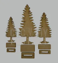 Set of 3 Laser Cut Winter Pine Trees – Three Sizes with Bases DIY Kit – Image 3