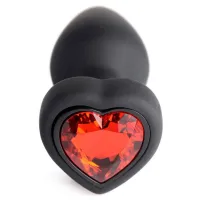 28x Silicone Vibrating Red Heart Anal Plug With Remote – Image 2