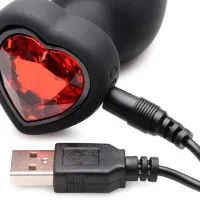 28x Silicone Vibrating Red Heart Anal Plug With Remote – Image 5