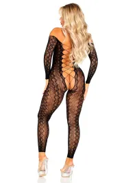 Python Net Crotchless Footless Lingerie Jumpsuit – Image 2