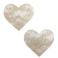 Nude Toffee Lace I Heart U Pasties – Image 1