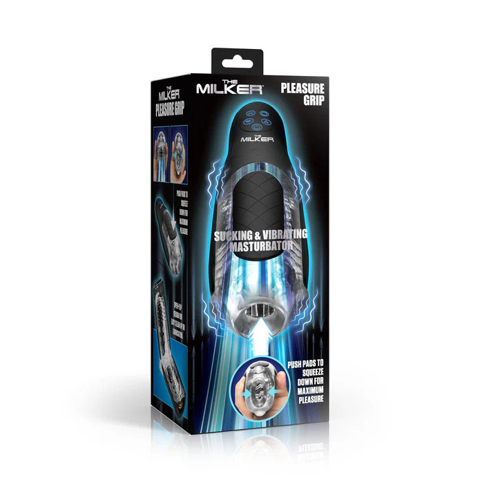 Pleasure Grip Sucking and Vibrating Masturbator - Black – Image 2