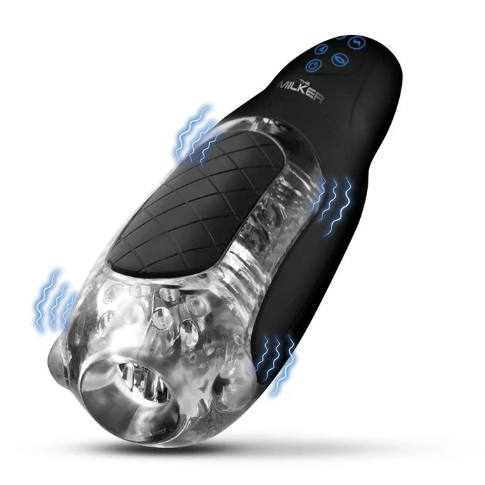 Pleasure Grip Sucking and Vibrating Masturbator - Black – Image 1