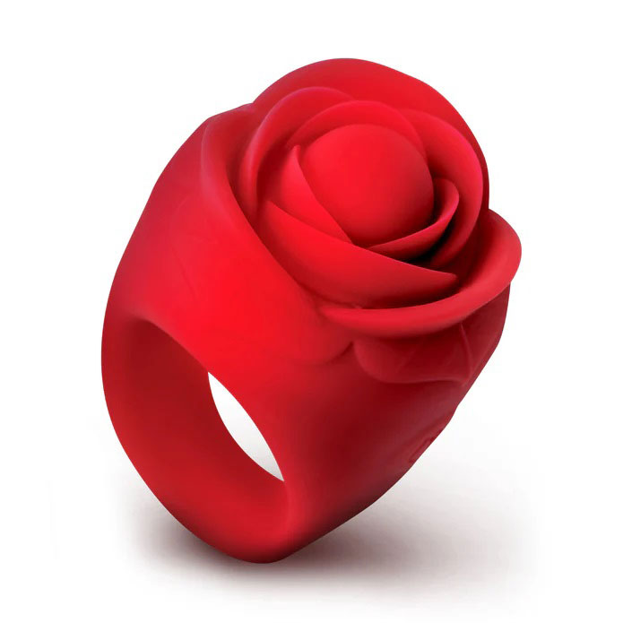 Rose Ring Discreet Finger Vibrator - Red – Image 1