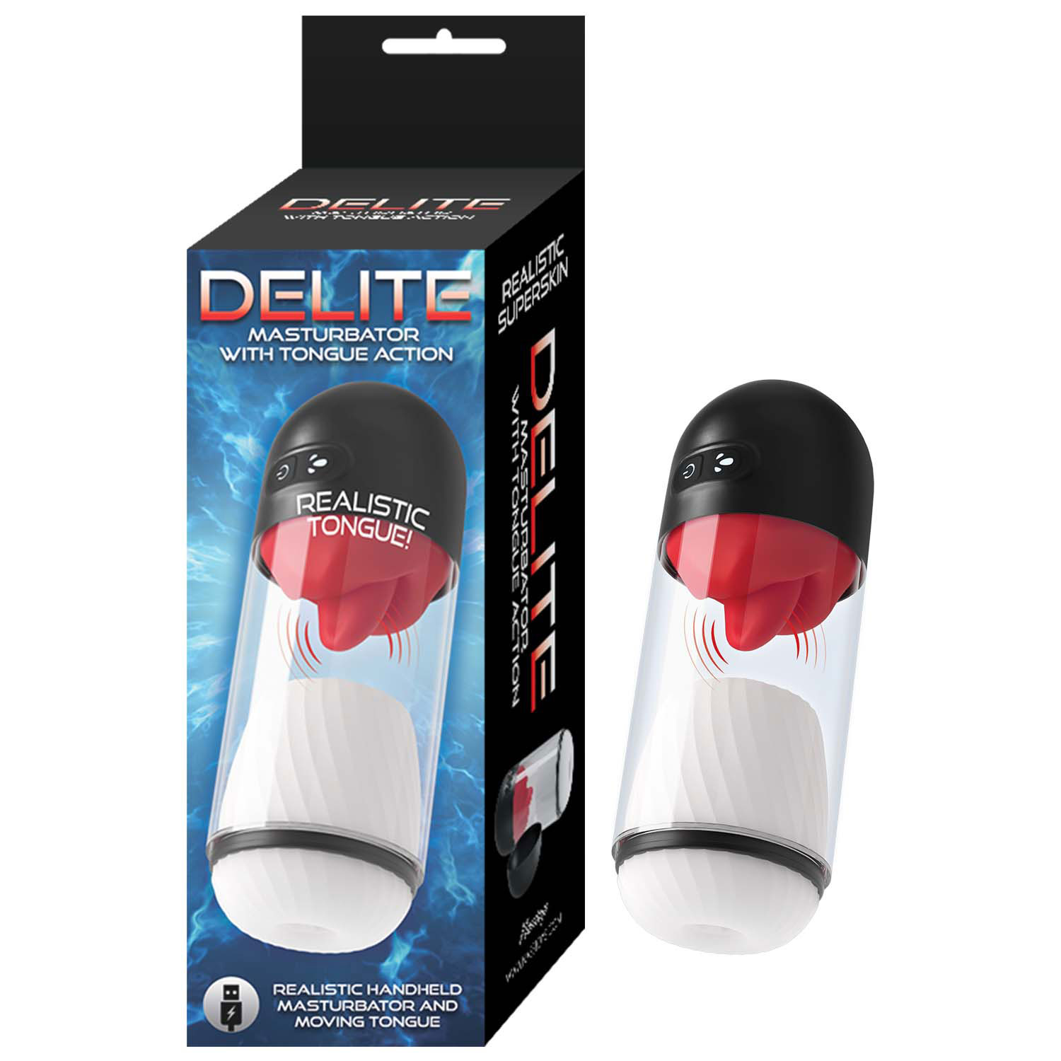 Delite Masturbator With Tongue Action - White – Image 3