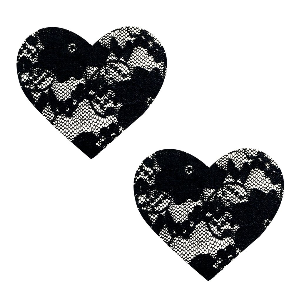 Vogue Black Lace I Heart U Nipztix Pasties – Image 1