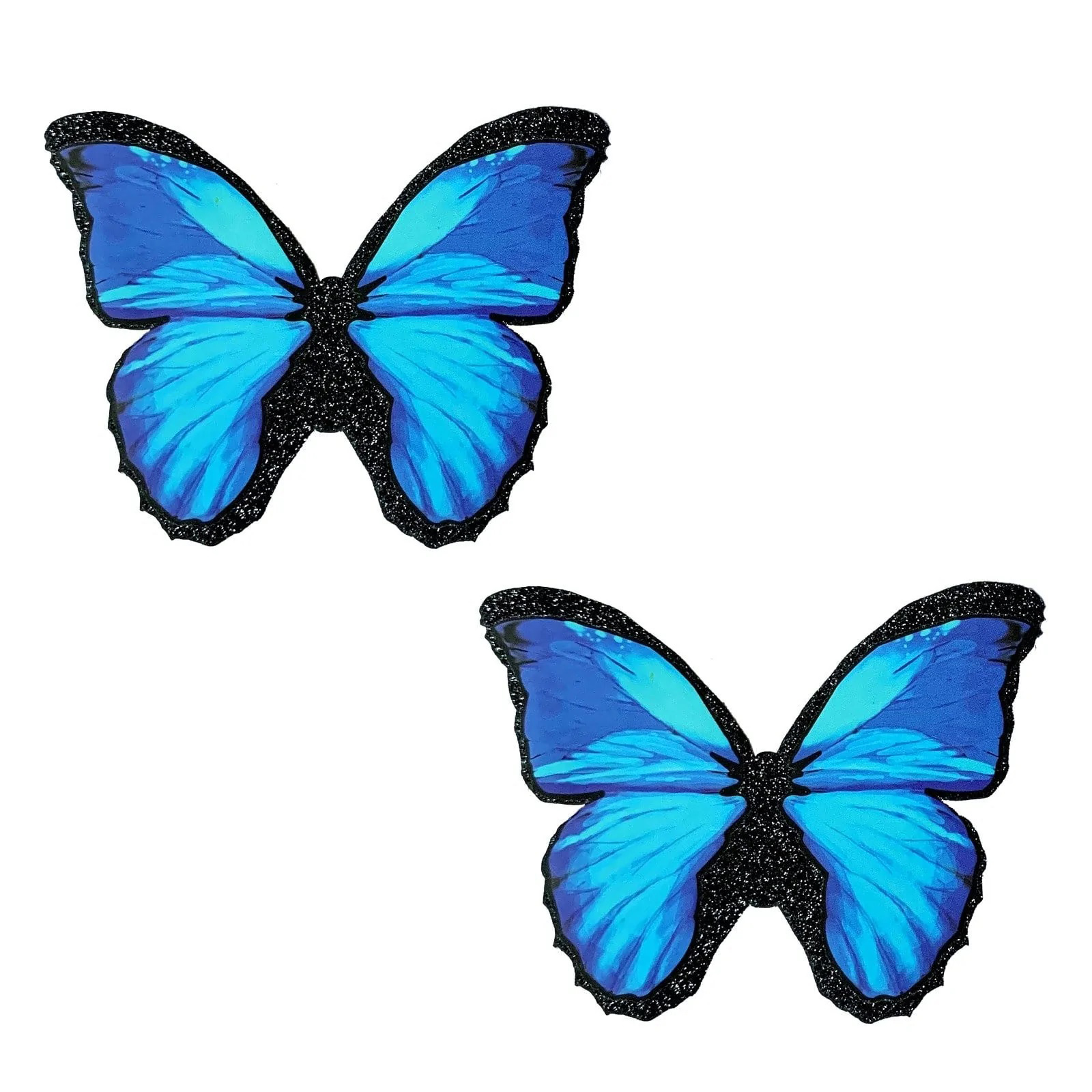Beautiful Blue Black Glitter Butterfly Nipple Cover Pasties – Image 1