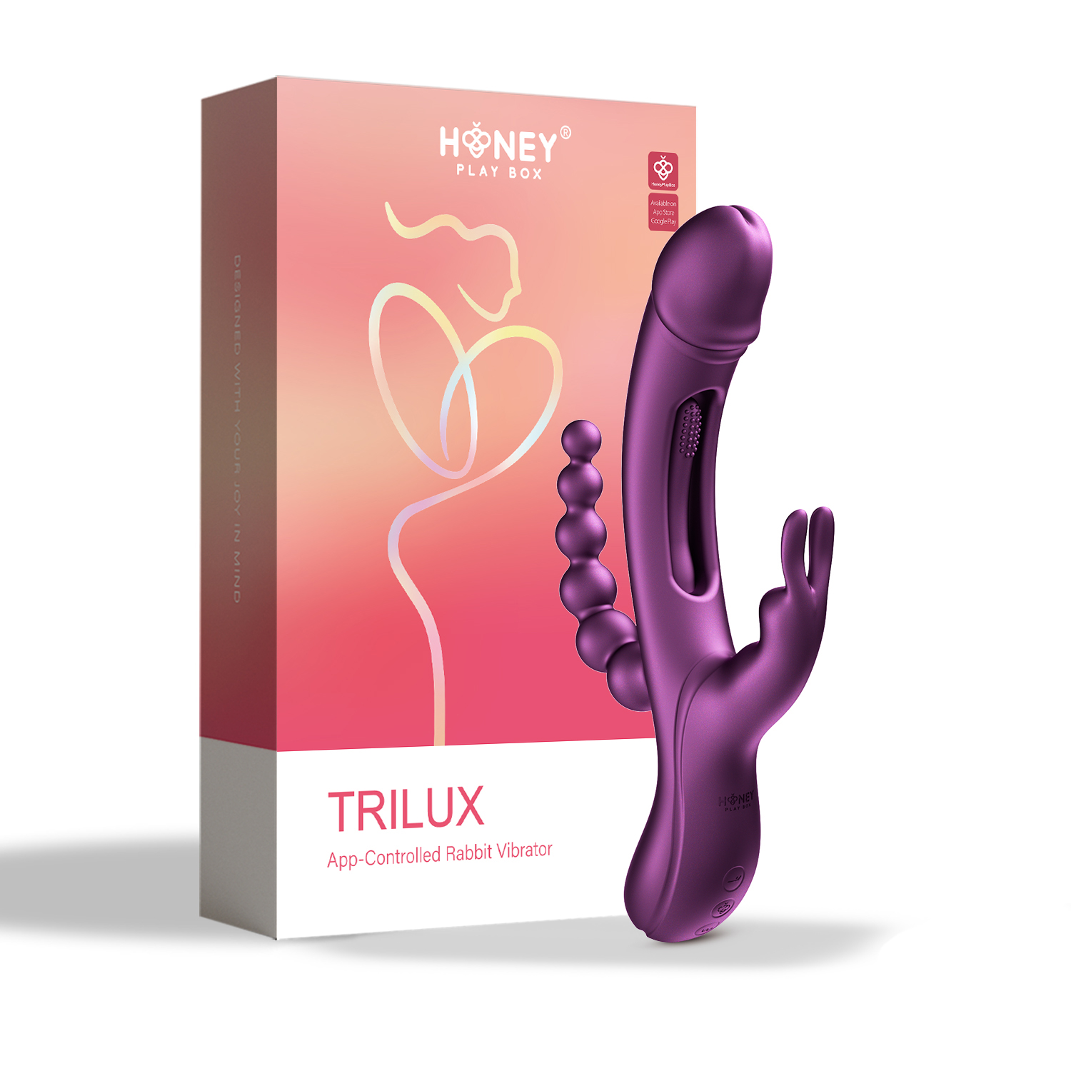 Trilux - App Controlled Rabbit Vibrator - Purple – Image 5