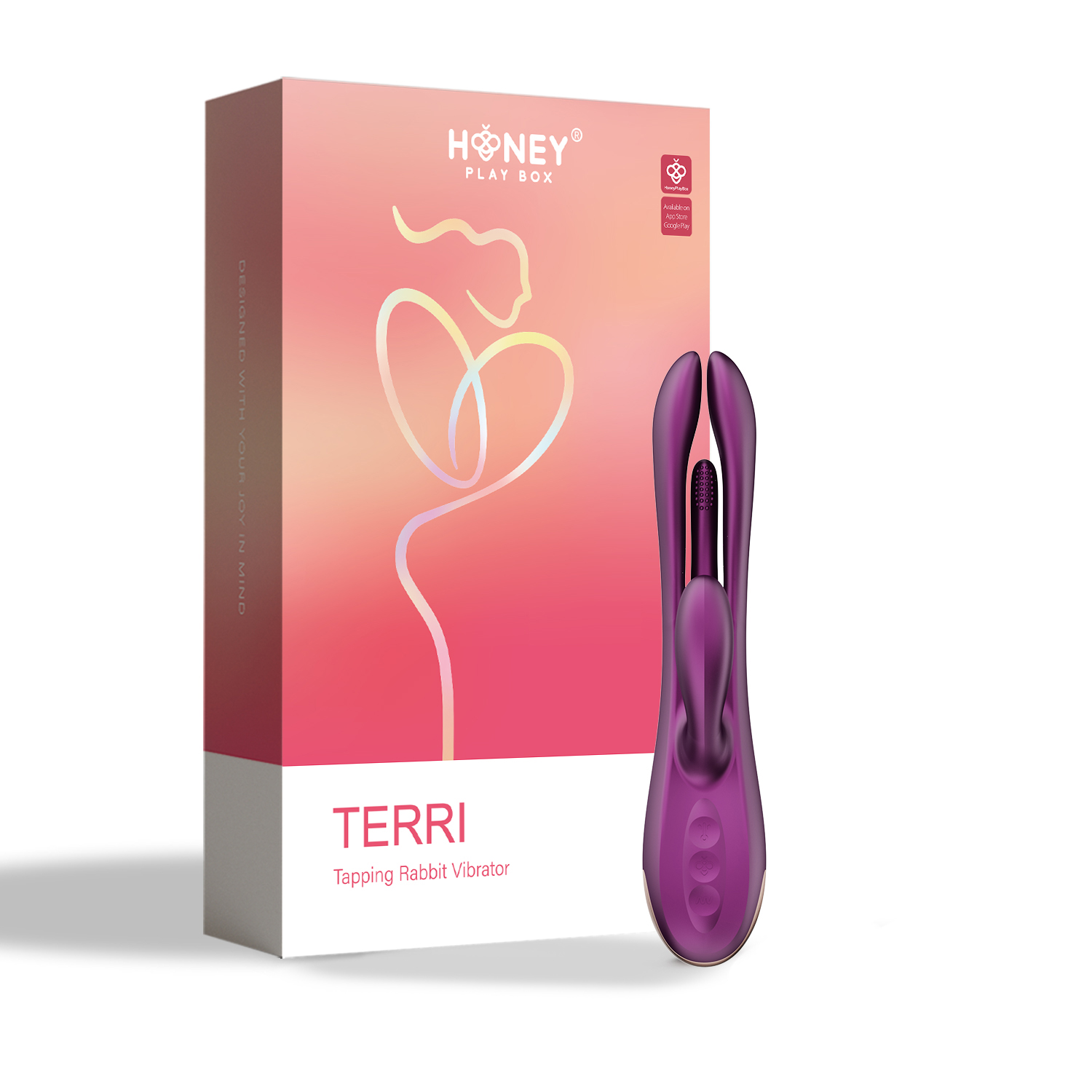 Terri - App Controlled Tapping Rabbit Vibrator - Purple – Image 5