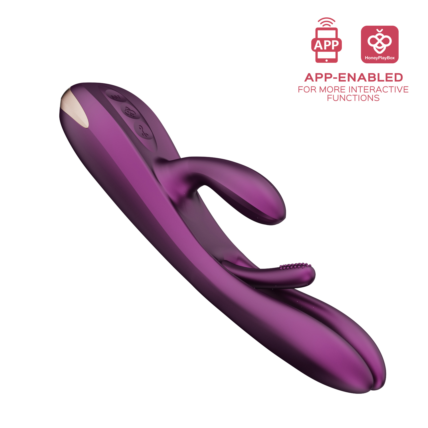 Terri - App Controlled Tapping Rabbit Vibrator - Purple – Image 4
