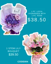  LOCAL HYDRANGEA WITH 1 PC ROSE – Image 1
