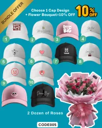 CAP AND FLOWER BOUQUET BUNDLE – Image 2