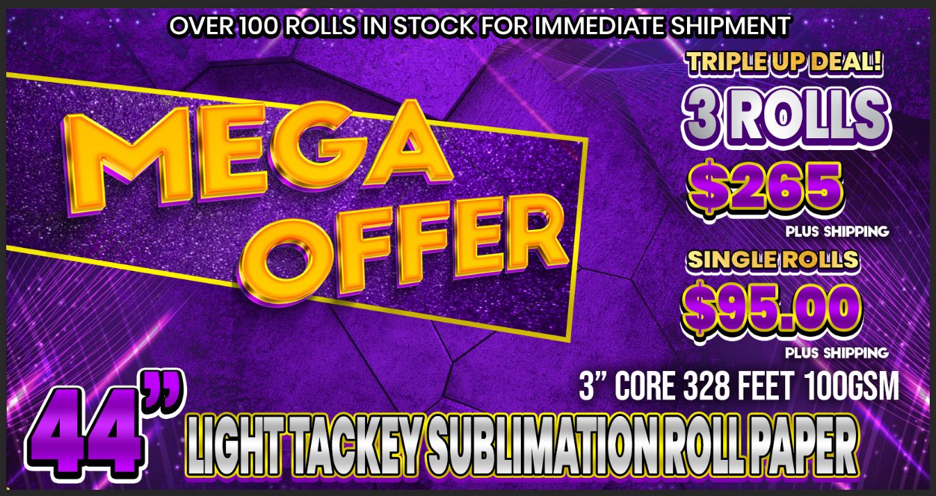 3 BUNDLE Sublimation Paper – Image 1