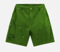 Army green spinjitzu denim short – Image 1