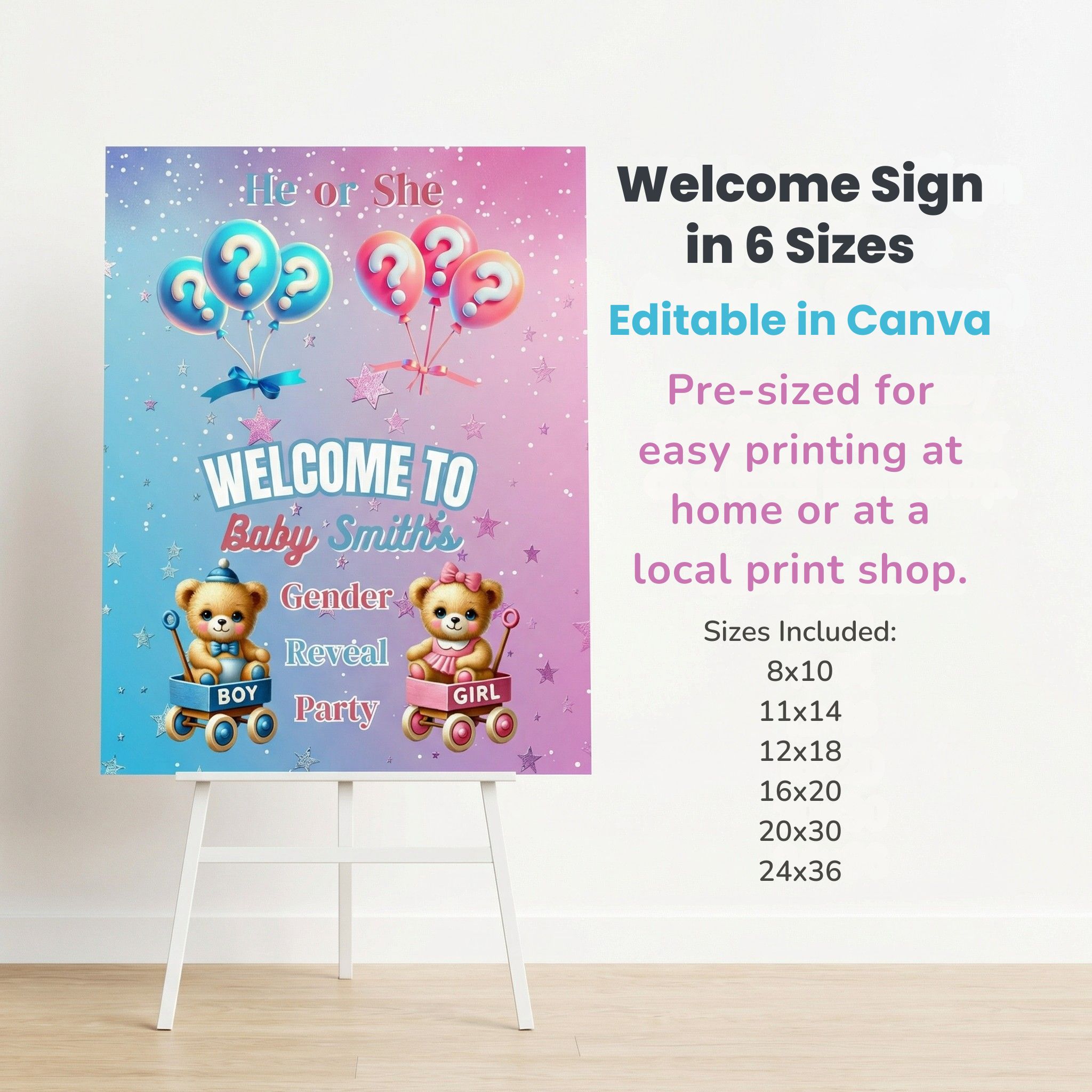 Gender Reveal Bundle for Crafters | Editable Canva Templates + Printable Party Games – Image 5