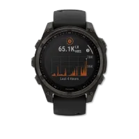 Fenix 8 47mm Solar Sapphire Carbon Gray DLC Titanium with Black/Pebble Gray Silicone Band – Image 2