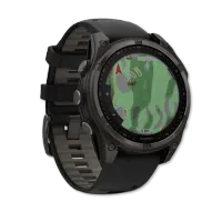 Fenix 8 47mm Solar Sapphire Carbon Gray DLC Titanium with Black/Pebble Gray Silicone Band – Image 3
