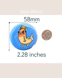 Presidential Chicken Button Pin | Handmade Political Satire Pinback | Funny Protest Accessory | Metal Button w/ Plastic Backing – Image 2