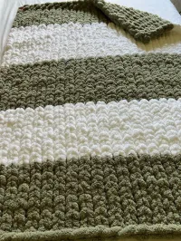 Sage Green and Sparkling White Cozy Blanket – Image 1
