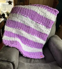 Lavender and White Cozy Baby Blanket  – Image 1