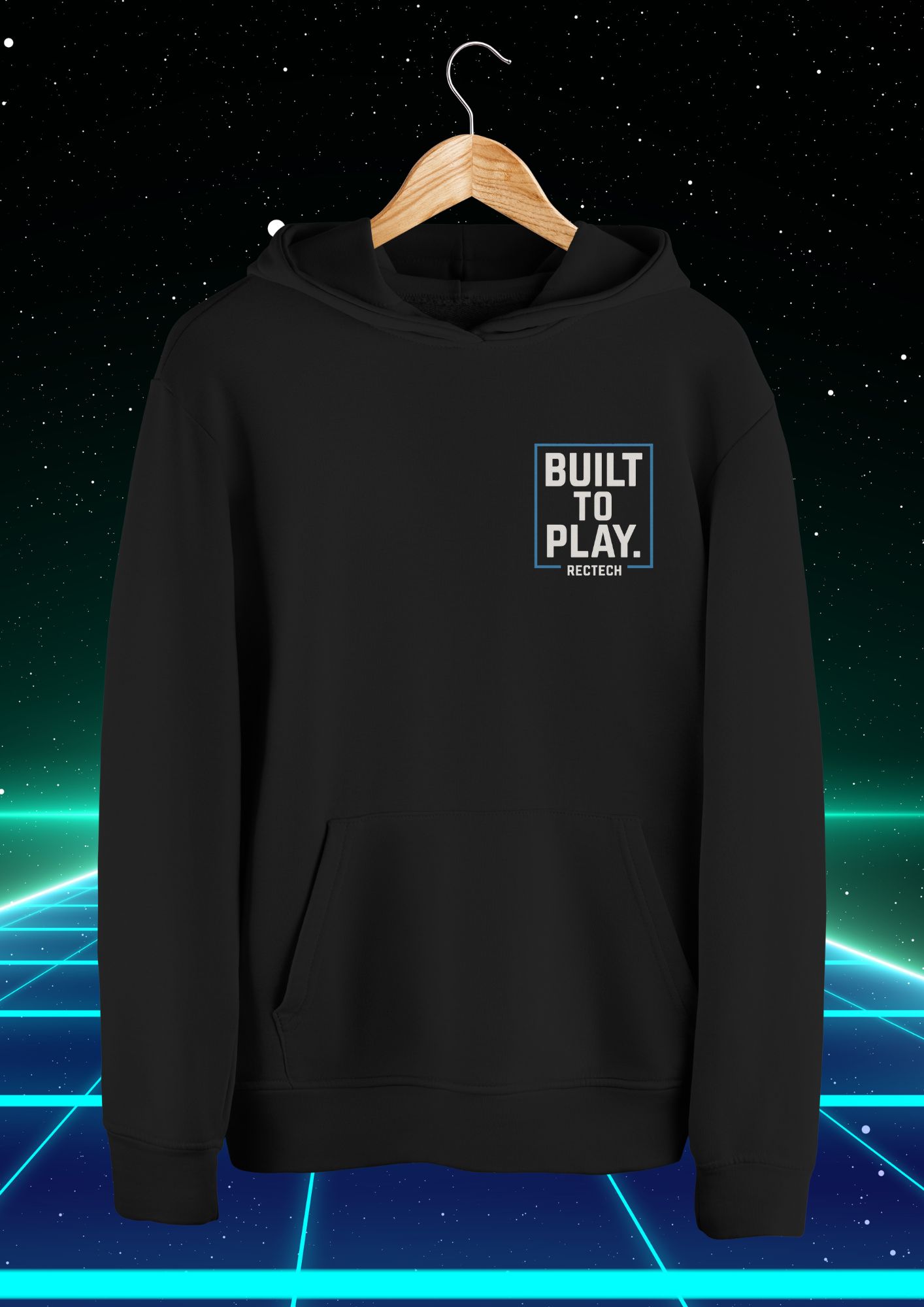 Built To Play – RecTech Signature Hoodie – Small, Black