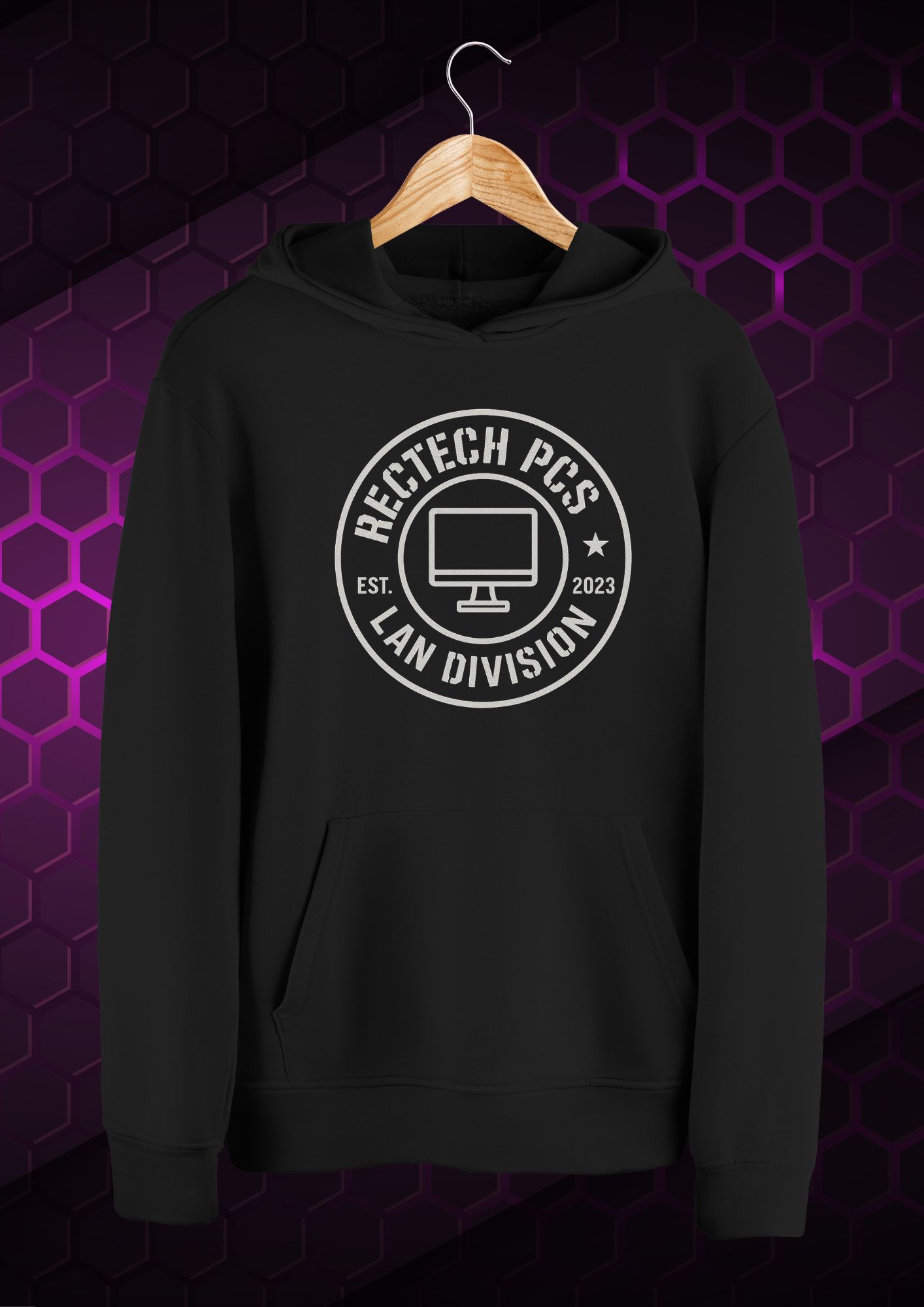 RecTech PCs LAN Division Hoodie – Small, Black