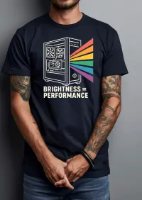 RGB Over Everything – Brightness = Performance Tee – Small, Black