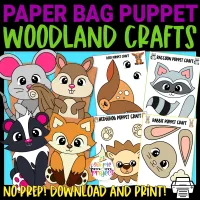 10 Full Colored Woodland Animal Puppet Craft Printable Templates – Image 1