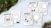 10 Black and White Woodland Animal Puppet Craft Templates – Image 3