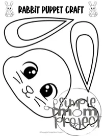 Easy Bunny Rabbit Paper Bag Puppet Craft Printable Template – Image 7