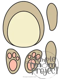 Easy Bunny Rabbit Paper Bag Puppet Craft Printable Template – Image 10