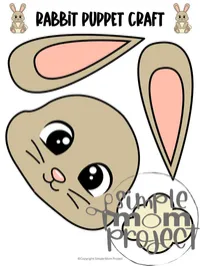 Easy Bunny Rabbit Paper Bag Puppet Craft Printable Template – Image 9