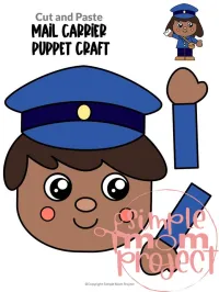 Mail Carrier Paper Bag Puppet – Printable Community Helper Craft – Image 5