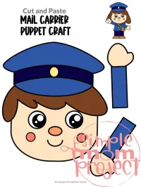 Mail Carrier Paper Bag Puppet – Printable Community Helper Craft – Image 7