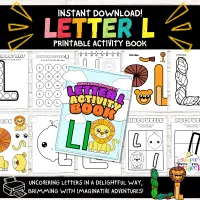 Letter L Activity Printable Book for Preschool and Toddlers | Letter L Worksheets | Printable Letter L Coloring Pages – Image 1