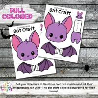 Bat Craft Templates – Printable Paper Bat Activity for Kids – Image 3